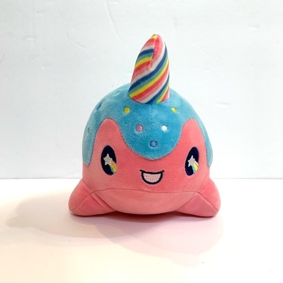 Aurora Tasty Peach Rainbow Narwhal Plush 8” - Picture 1 of 7